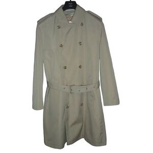 Vintage Misty Harbor Coat Tan Double Breasted Trench Removable Lining 40 Short